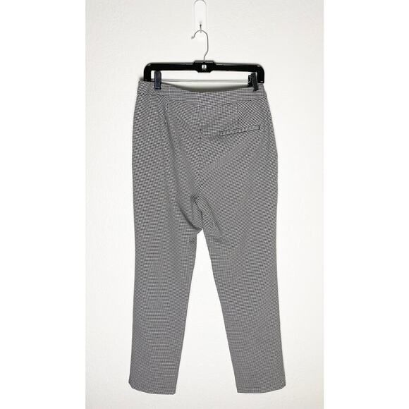 Zara Basic Collection Women's Black White Houndstooth Pants Ruffle Trim Pockets - Picture 2 of 8